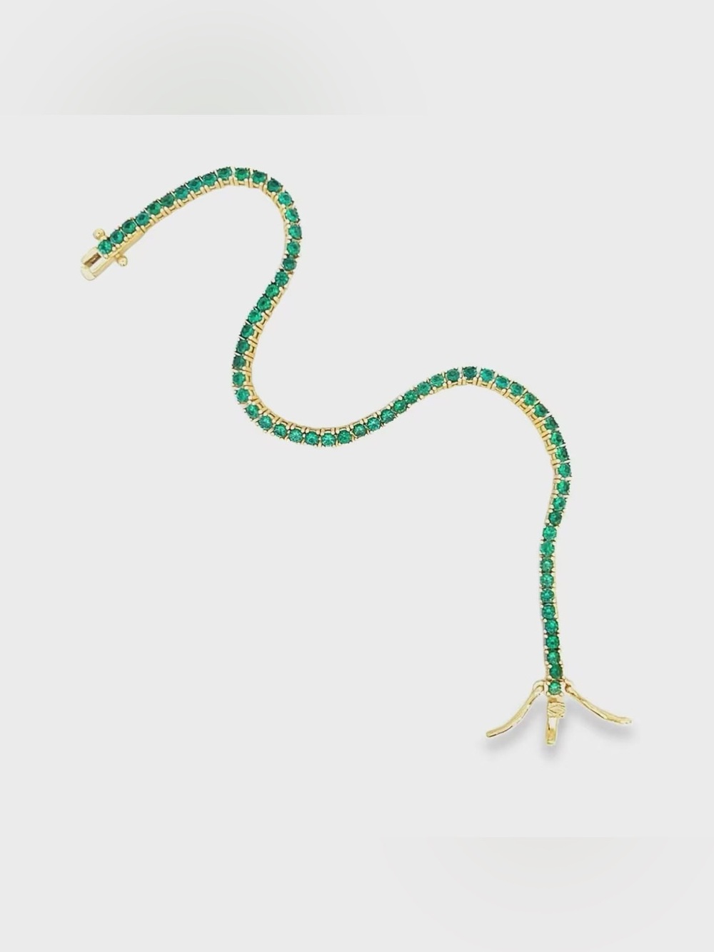 18K Gold Dipped Emerald Green Cubic Zirconia Tennis Bracelet